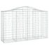 vidaXL Arched Gabion Basket 200x50x120/140 cm Galvanised Iron - Image 2