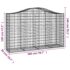 vidaXL Arched Gabion Basket 200x50x120/140 cm Galvanised Iron - Image 5