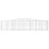 vidaXL Arched Gabion Basket 400x30x80/100 cm Galvanised Iron - Image 3