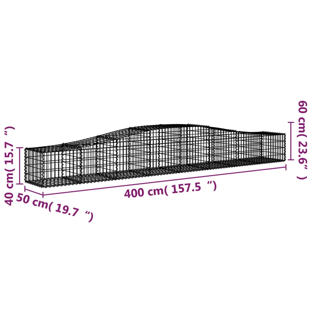 8720845650759_g_en_hd_3 vidaXL Arched Gabion Basket 400x50x40/60 cm Galvanised Iron - Image 5