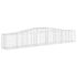 vidaXL Arched Gabion Basket 400x50x60/80 cm Galvanised Iron - Image 2