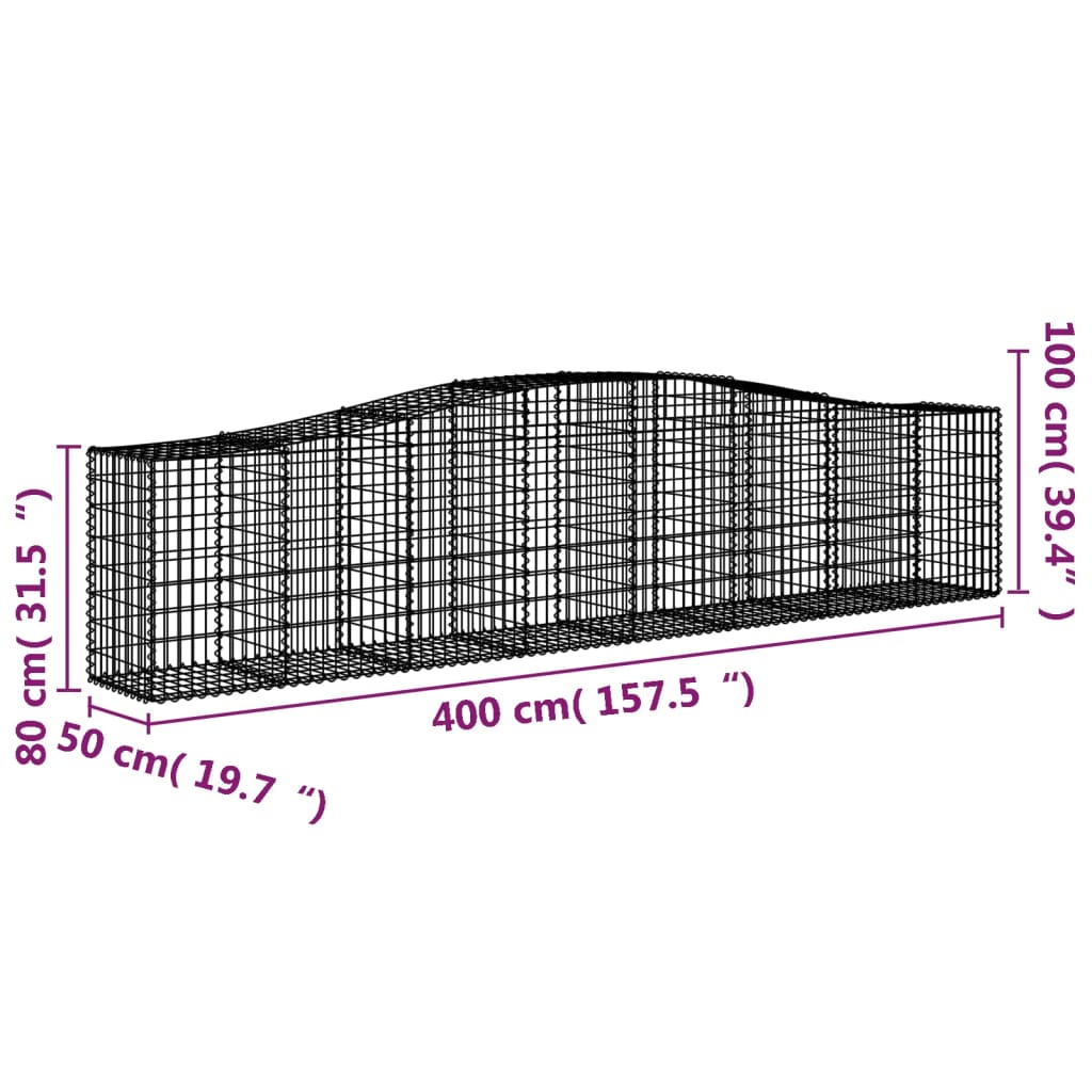 8720845650773_g_en_hd_3 vidaXL Arched Gabion Basket 400x50x80/100 cm Galvanised Iron - Image 5