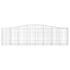 vidaXL Arched Gabion Basket 400x50x100/120 cm Galvanised Iron - Image 3