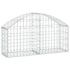 vidaXL Arched Gabion Basket 100x30x40/60 cm Galvanised Iron - Image 2