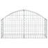 vidaXL Arched Gabion Basket 100x30x40/60 cm Galvanised Iron - Image 3