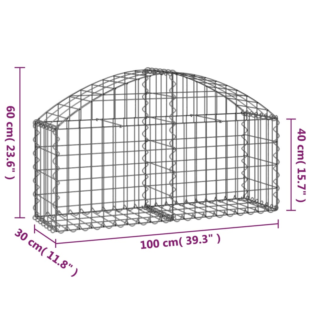 8720845650858_g_en_hd_3 vidaXL Arched Gabion Basket 100x30x40/60 cm Galvanised Iron - Image 5