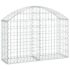 vidaXL Arched Gabion Basket 100x30x60/80 cm Galvanised Iron - Image 2
