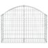 vidaXL Arched Gabion Basket 100x30x60/80 cm Galvanised Iron - Image 3