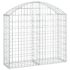vidaXL Arched Gabion Basket 100x30x80/100 cm Galvanised Iron - Image 2