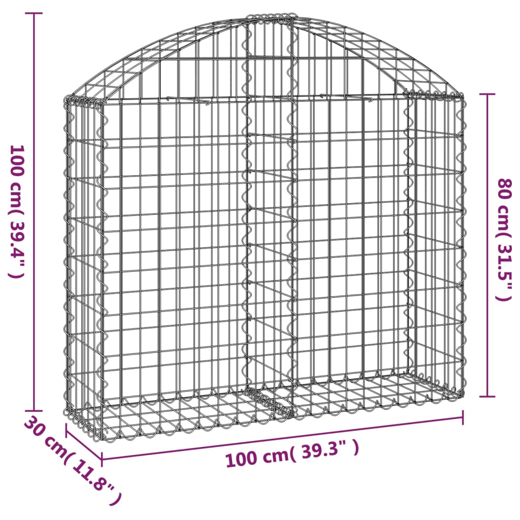 8720845650872_g_en_hd_3 vidaXL Arched Gabion Basket 100x30x80/100 cm Galvanised Iron - Image 5