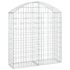 vidaXL Arched Gabion Basket 100x30x100/120 cm Galvanised Iron - Image 2