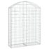vidaXL Arched Gabion Basket 100x30x120/140 cm Galvanised Iron - Image 2