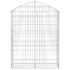 vidaXL Arched Gabion Basket 100x30x120/140 cm Galvanised Iron - Image 3