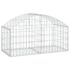 vidaXL Arched Gabion Basket 100x50x40/60 cm Galvanised Iron - Image 2