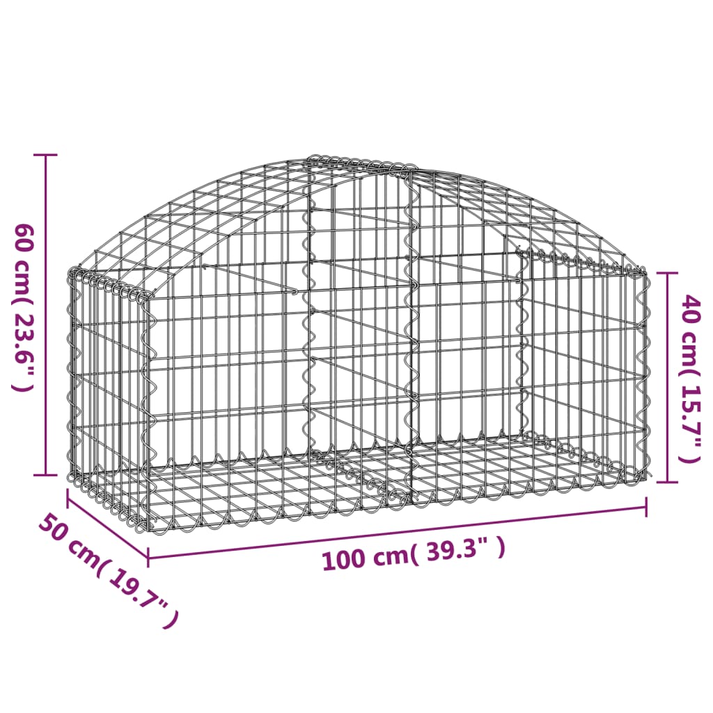 8720845650957_g_en_hd_3 vidaXL Arched Gabion Basket 100x50x40/60 cm Galvanised Iron - Image 5