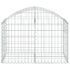 vidaXL Arched Gabion Basket 100x50x60/80 cm Galvanised Iron - Image 3