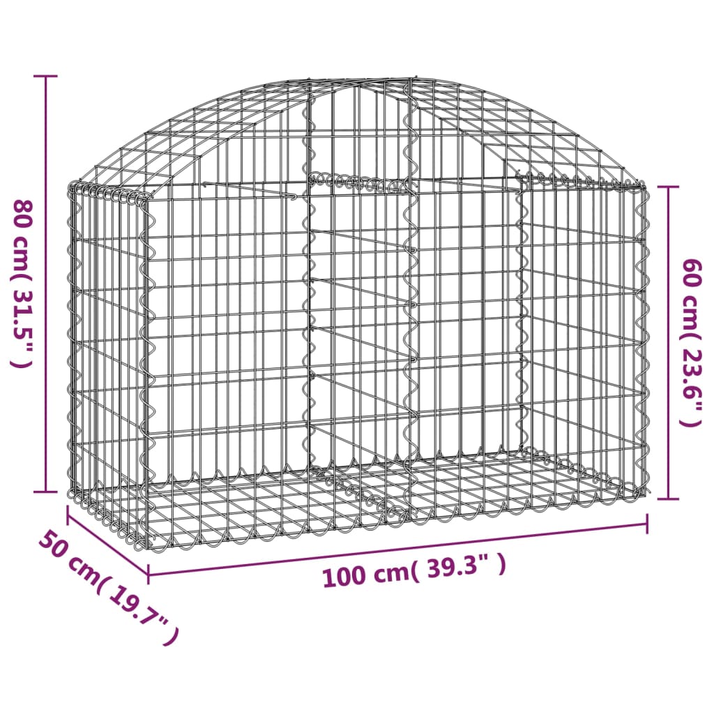 8720845650964_g_en_hd_3 vidaXL Arched Gabion Basket 100x50x60/80 cm Galvanised Iron - Image 5