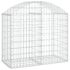 vidaXL Arched Gabion Basket 100x50x80/100 cm Galvanised Iron - Image 2