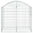 vidaXL Arched Gabion Basket 100x50x80/100 cm Galvanised Iron - Image 3