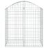 vidaXL Arched Gabion Basket 100x50x100/120 cm Galvanised Iron - Image 3