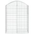 vidaXL Arched Gabion Basket 100x50x120/140 cm Galvanised Iron - Image 3