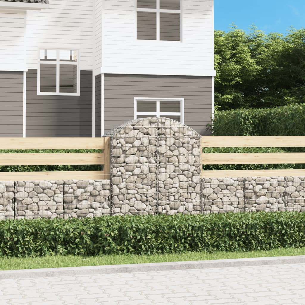 8720845650995_m_en_hd_1 vidaXL Arched Gabion Basket 100x50x120/140 cm Galvanised Iron - Image 1