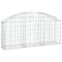 vidaXL Arched Gabion Basket 150x30x60/80 cm Galvanised Iron - Image 2
