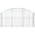vidaXL Arched Gabion Basket 150x30x60/80 cm Galvanised Iron - Image 3