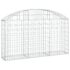 vidaXL Arched Gabion Basket 150x30x80/100 cm Galvanised Iron - Image 2
