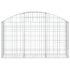vidaXL Arched Gabion Basket 150x30x80/100 cm Galvanised Iron - Image 3