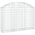 vidaXL Arched Gabion Basket 150x30x100/120 cm Galvanised Iron - Image 2