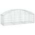 vidaXL Arched Gabion Basket 150x50x40/60 cm Galvanised Iron - Image 2