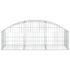 vidaXL Arched Gabion Basket 150x50x40/60 cm Galvanised Iron - Image 3