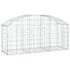 vidaXL Arched Gabion Basket 150x50x60/80 cm Galvanised Iron - Image 2