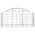 vidaXL Arched Gabion Basket 150x50x60/80 cm Galvanised Iron - Image 3