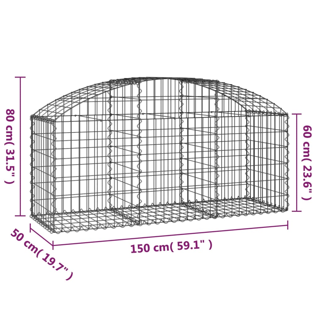 8720845651169_g_en_hd_3 vidaXL Arched Gabion Basket 150x50x60/80 cm Galvanised Iron - Image 5