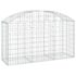 vidaXL Arched Gabion Basket 150x50x80/100 cm Galvanised Iron - Image 2