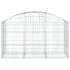vidaXL Arched Gabion Basket 150x50x80/100 cm Galvanised Iron - Image 3