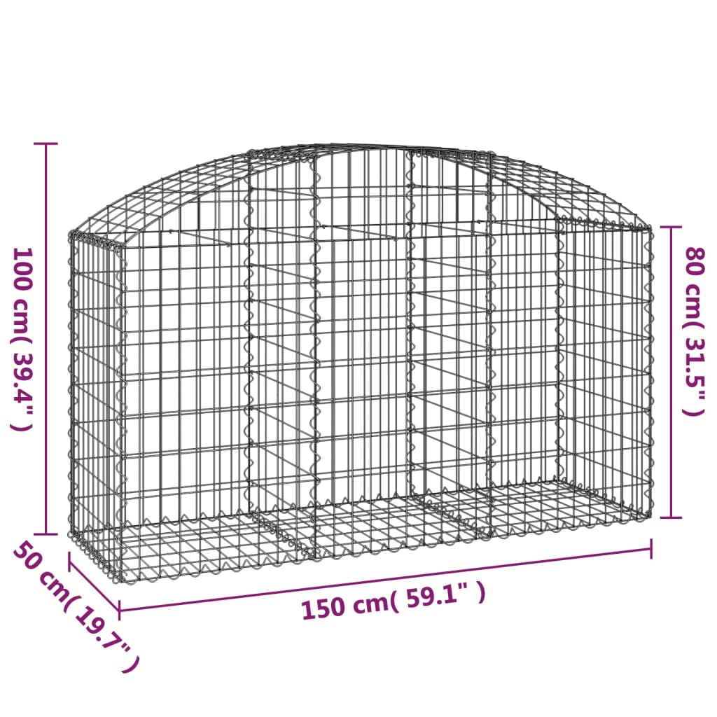 8720845651176_g_en_hd_3 vidaXL Arched Gabion Basket 150x50x80/100 cm Galvanised Iron - Image 5