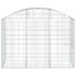 vidaXL Arched Gabion Basket 150x50x100/120 cm Galvanised Iron - Image 3