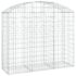 vidaXL Arched Gabion Basket 150x50x120/140 cm Galvanised Iron - Image 2