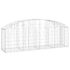 vidaXL Arched Gabion Basket 200x50x60/80 cm Galvanised Iron - Image 2
