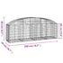 vidaXL Arched Gabion Basket 200x50x60/80 cm Galvanised Iron - Image 5