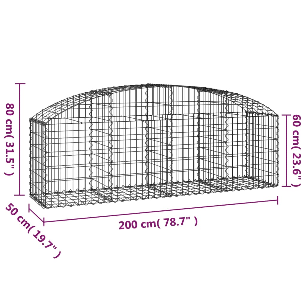 8720845651367_g_en_hd_3 vidaXL Arched Gabion Basket 200x50x60/80 cm Galvanised Iron - Image 5