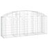 vidaXL Arched Gabion Basket 200x50x80/100 cm Galvanised Iron - Image 2