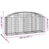 vidaXL Arched Gabion Basket 200x50x80/100 cm Galvanised Iron - Image 5