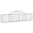 vidaXL Arched Gabion Basket 200x30x40/60 cm Galvanised Iron - Image 2