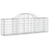 vidaXL Arched Gabion Basket 200x30x60/80 cm Galvanised Iron - Image 2