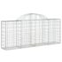 vidaXL Arched Gabion Basket 200x30x80/100 cm Galvanised Iron - Image 2