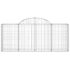 vidaXL Arched Gabion Basket 200x30x80/100 cm Galvanised Iron - Image 3